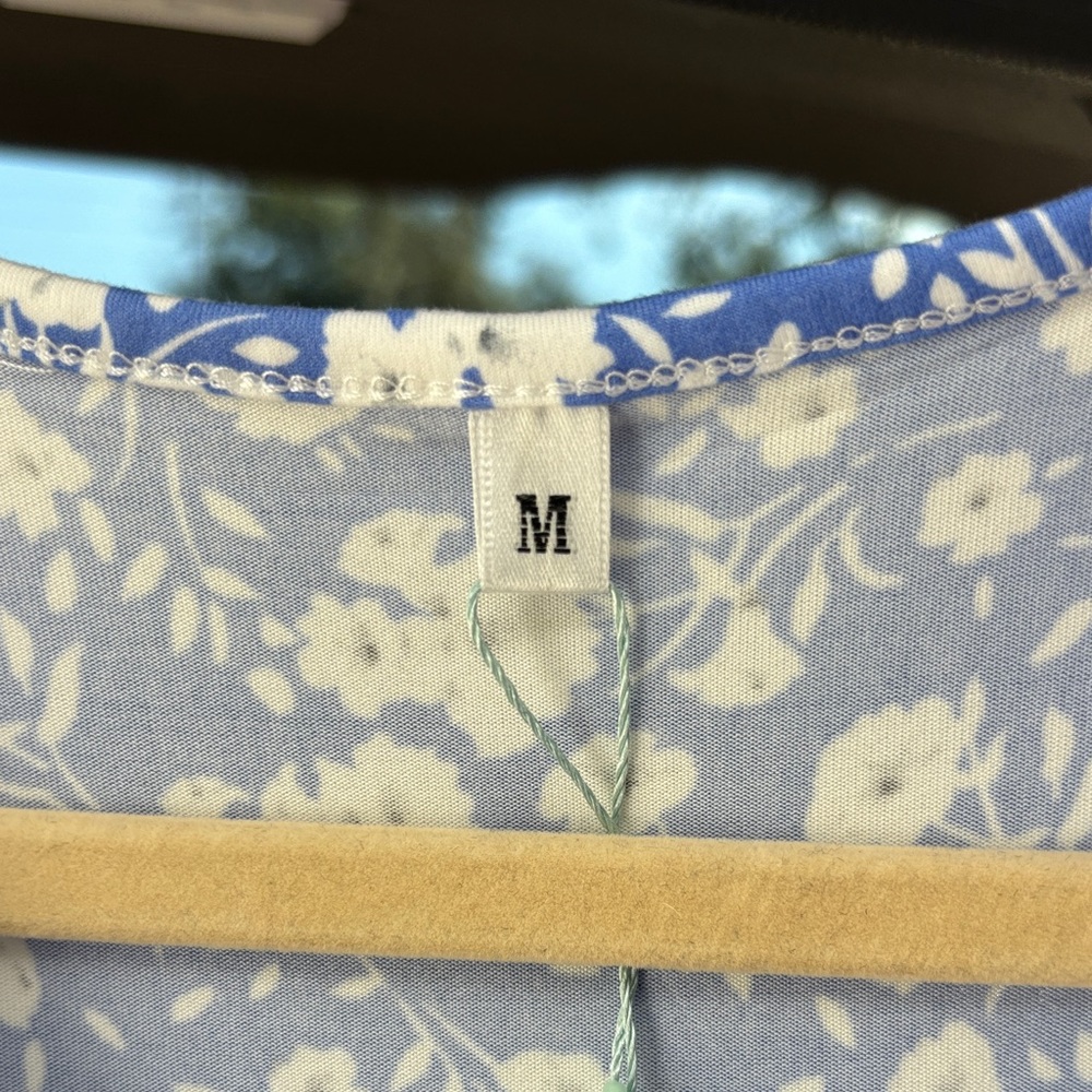 Auselily Chic Blue Floral Maxi Dress - Picture 5 of 7